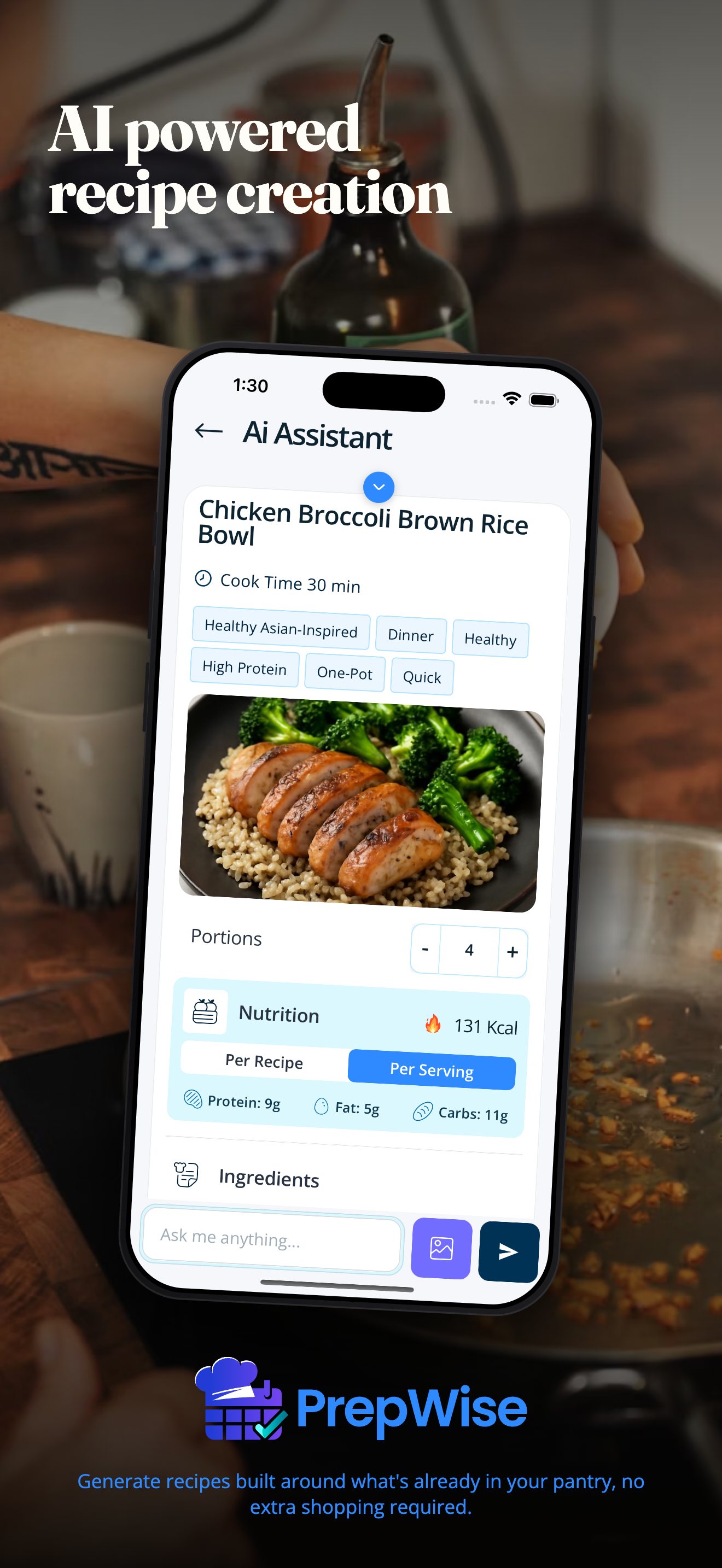 AI-powered recipe creation